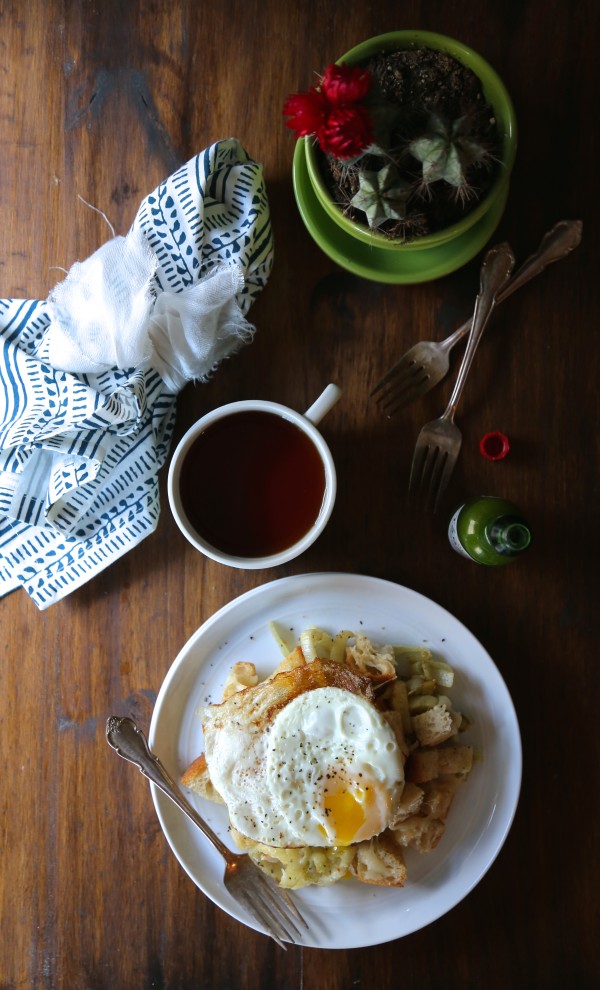 ciabatta fennel hash with sunny-side up egg www.climbinggriermountain.com I