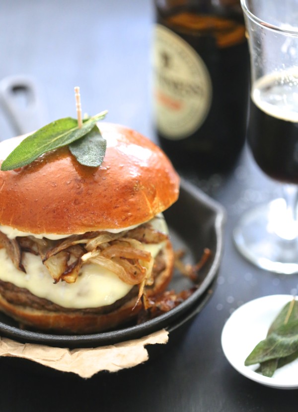 pumpkin swiss burger with fried sage www.climbinggriermountain.com