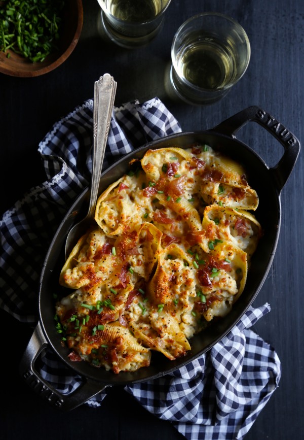 Cordon Bleu Stuffed Shells with Crispy Prosciutto 