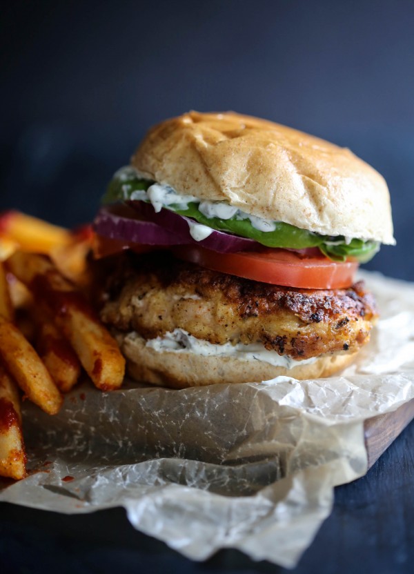 Fried Chicken Shawarma Sandwich with fries.