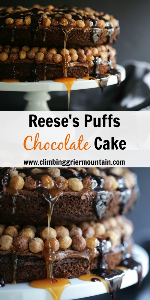 Reese's Puffs Chocolate Cake www.climbinggriermountain.com