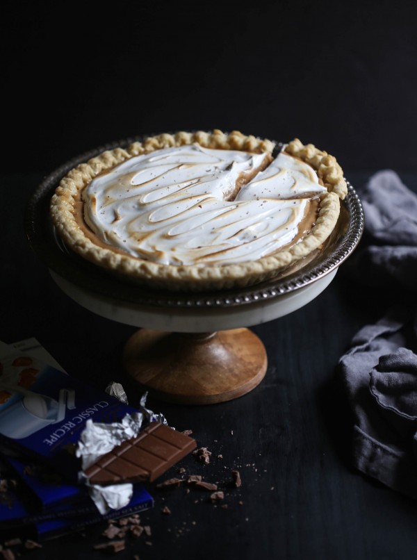 Caramel & Sea Salt Whiskey Silk Pie with Toasted Marshmallow www.climbinggriermountain.com