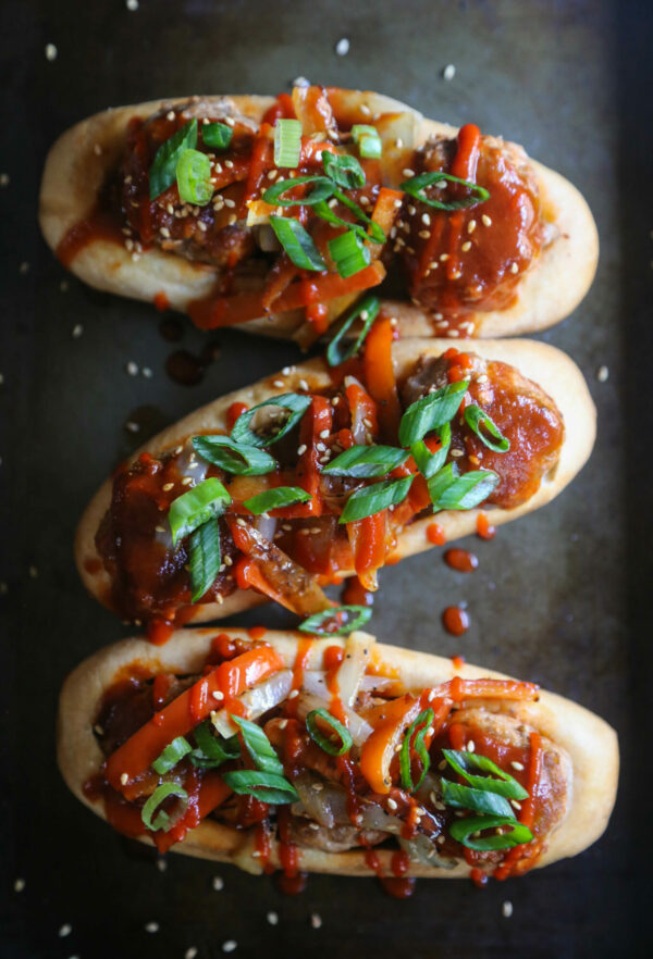 Loaded Sweet & Sour Turkey Meatball Subs www.climbinggriermountain.com