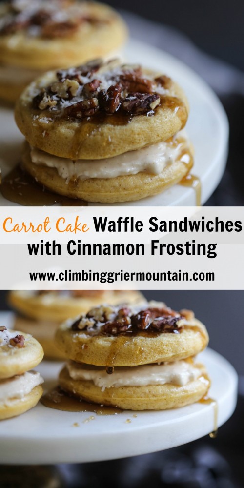 carrot cake waffle sandwiches www.climbinggriermountain.com