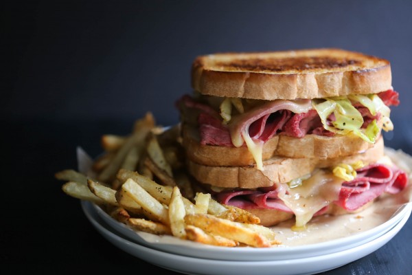 corned beef melt with caramelized cabbage www.climbinggriermountain.com I