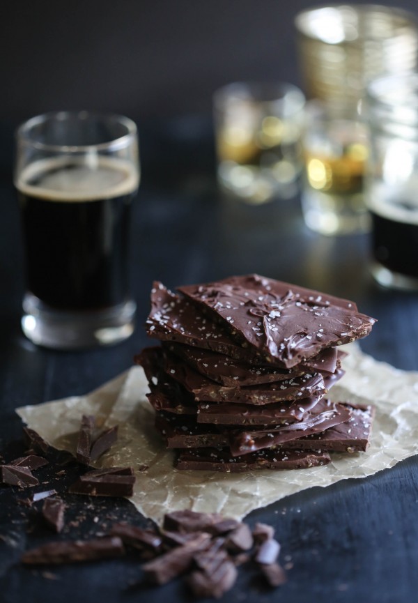 guinness chocolate quinoa bark with whiskey ganache www.climbinggriermountain.com I