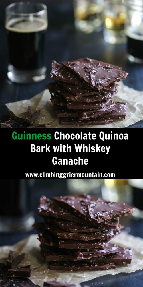 guinness chocolate quinoa bark with whiskey ganache www.climbinggriermountain.com collage