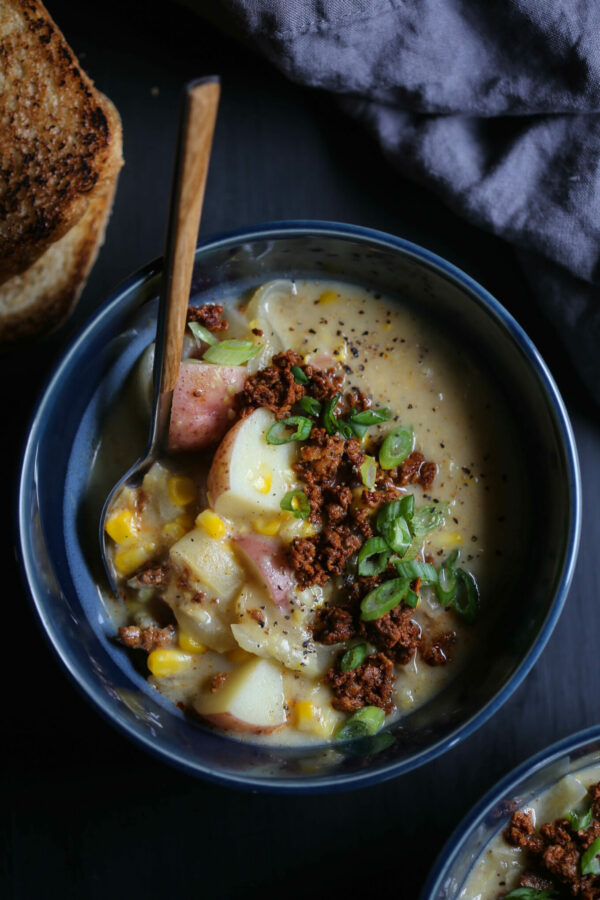 Easy Chorizo Corn Chowder www.climbinggriermountain.com