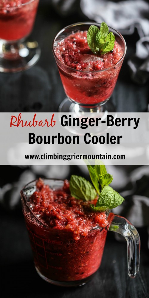 Rhubarb Ginger-Berry Bourbon Cooler