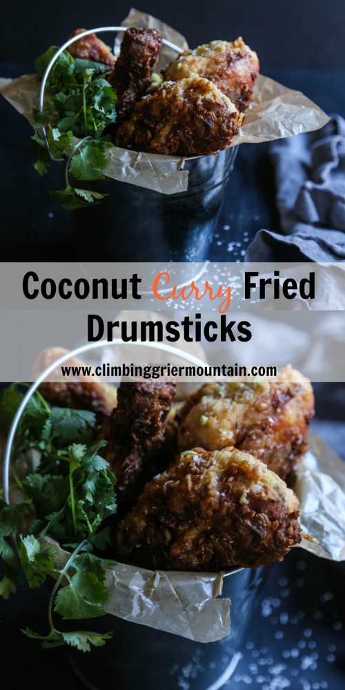 coconut curry fried drumsticks www.climbinggriermountain.com collage