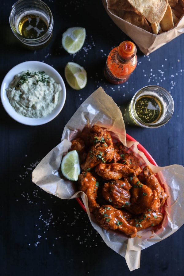 mexican spiced crispy-oven wings with avocado crema www.climbinggriermountain.com II