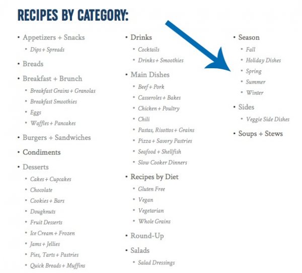 recipes screenshot