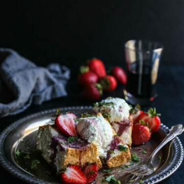 Goat Cheese Mousse Cakes With Bordeaux Soaked Strawberries