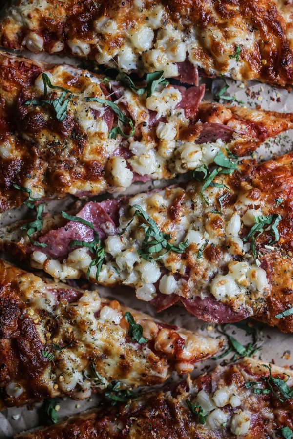 Salami, Hominy, & Smoked Mozzarella Pizza www.climbinggriermountain.com II