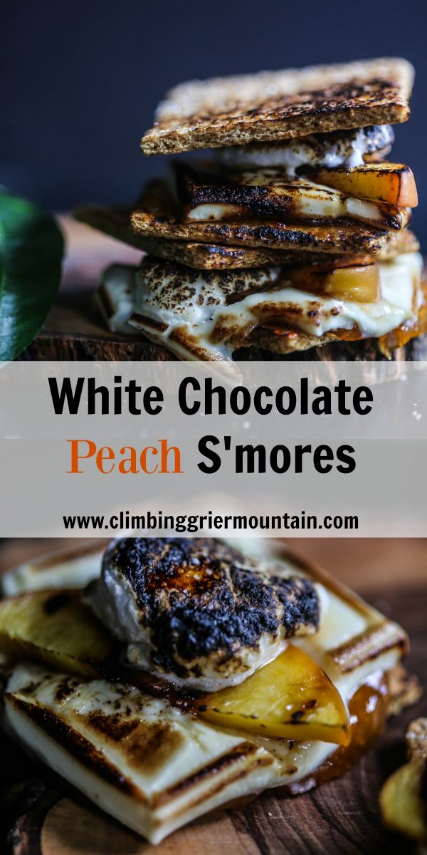 white chocolate peach s'mores