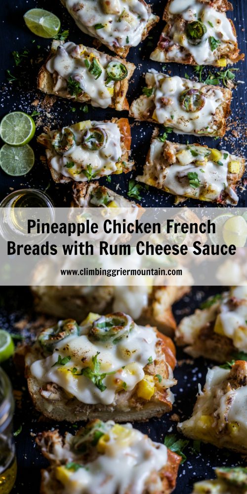 pineapple-chicken-french-breads-with-rum-cheese-sauce