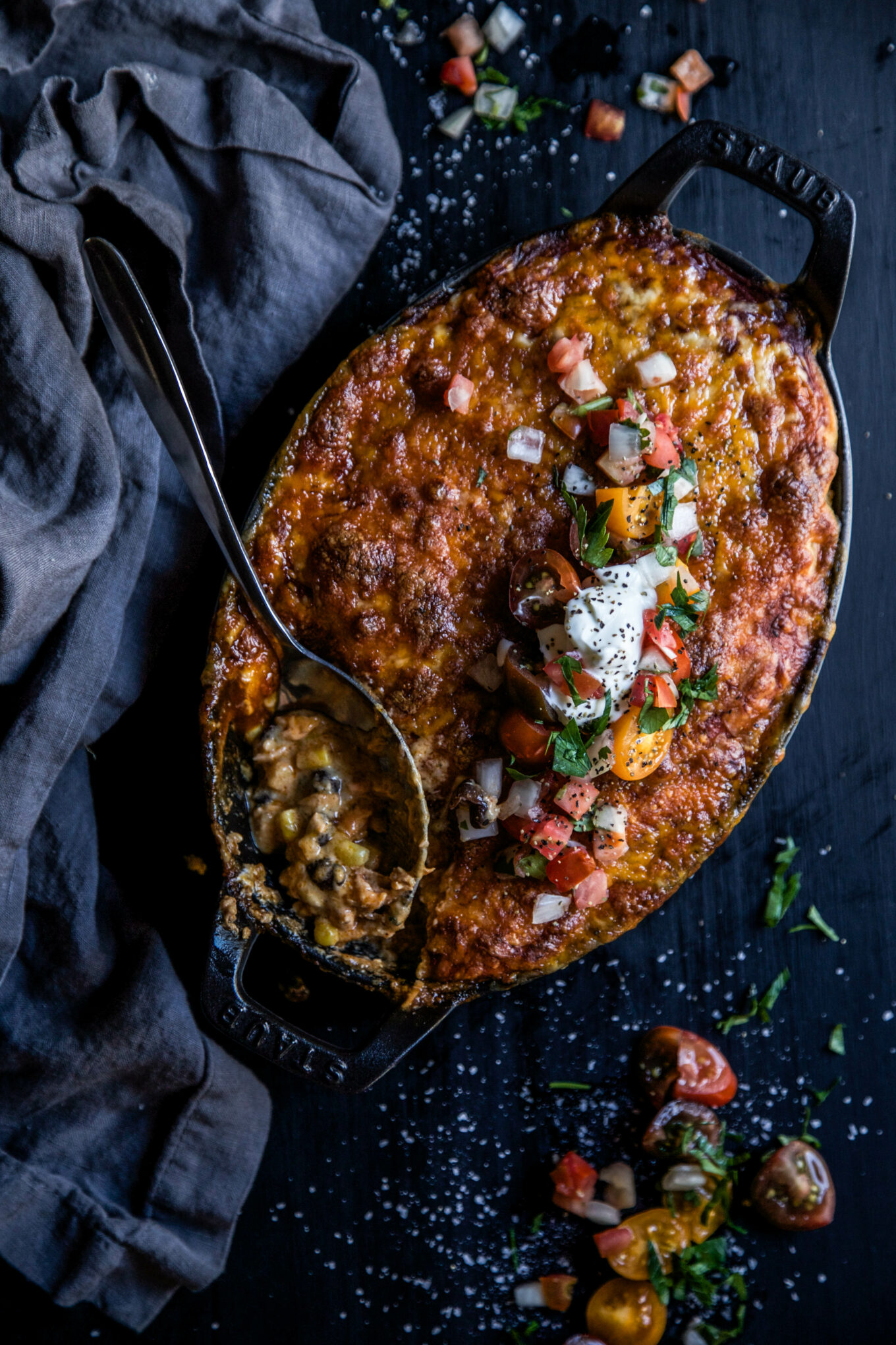 Stacked Coho Salmon Enchiladas