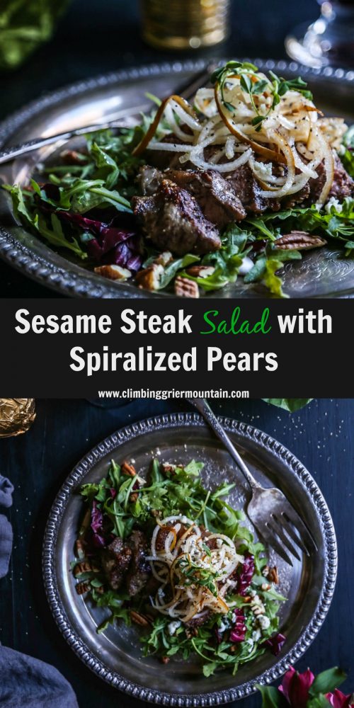 sesame-steak-salad-with-spiralized-pears