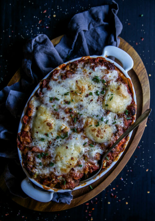 butternut-squash-bolognese-pasta-bake-with-melted-brie-www-climbinggriermountain-com