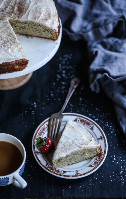 Banana Cake with Chai Vanilla Frosting www.climbinggriermountain.com I