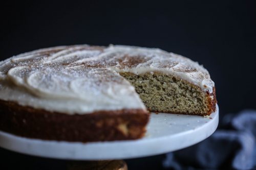 Banana Cake with Chai Vanilla Frosting www.climbinggriermountain.com II