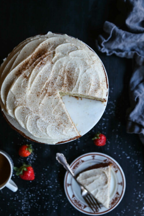 Banana Cake with Chai Vanilla Frosting www.climbinggriermountain.com