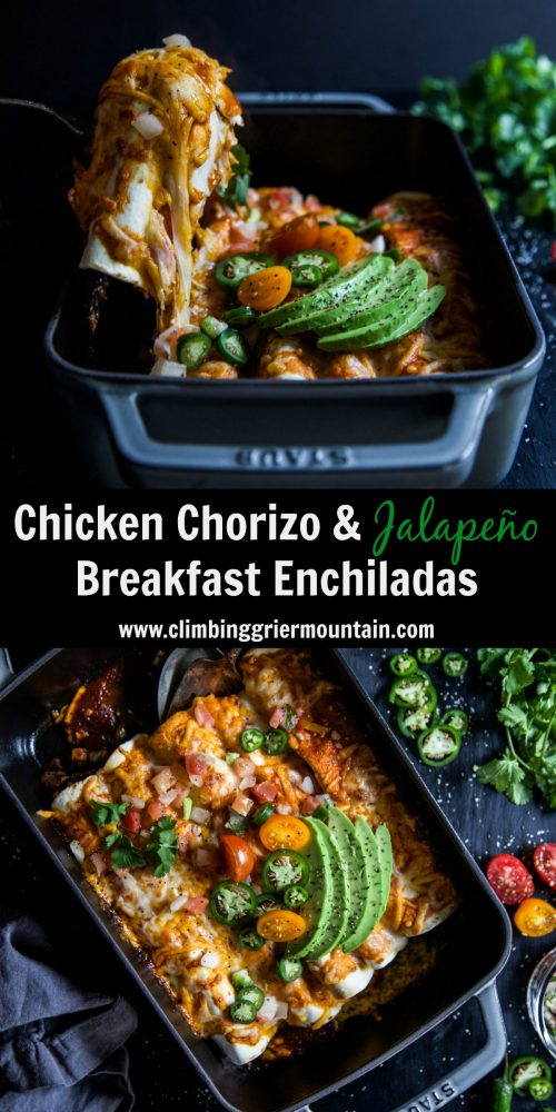 Chicken Chorizo & Jalapeño Breakfast Enchiladas