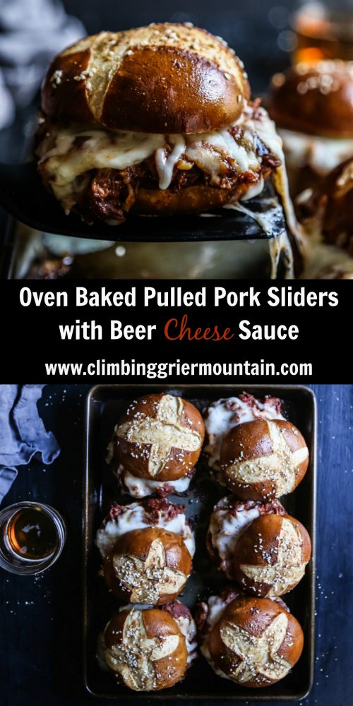 Oven Baked Pulled Pork Sliders with Beer Cheese Sauce