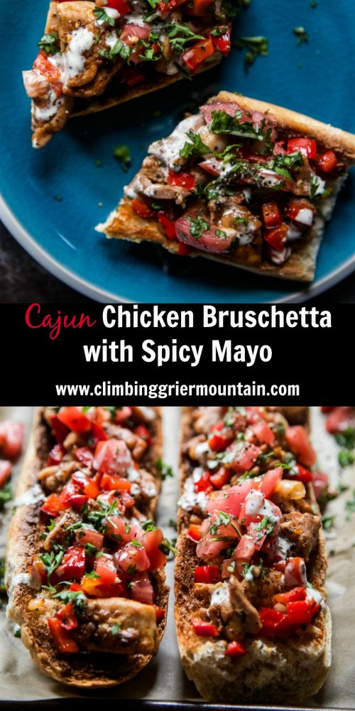 Cajun Chicken Bruschetta with Spicy Mayo