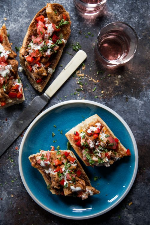 Cajun Chicken Bruschetta with Spicy Mayo