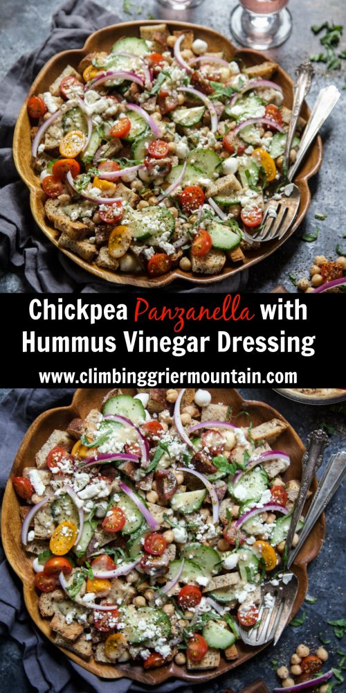 Chickpea Panzanella with Hummus Vinegar Dressing
