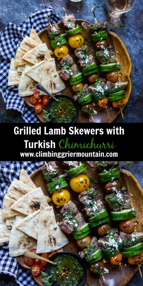 Grilled Lamb Skewers with Turkish Chimichurri