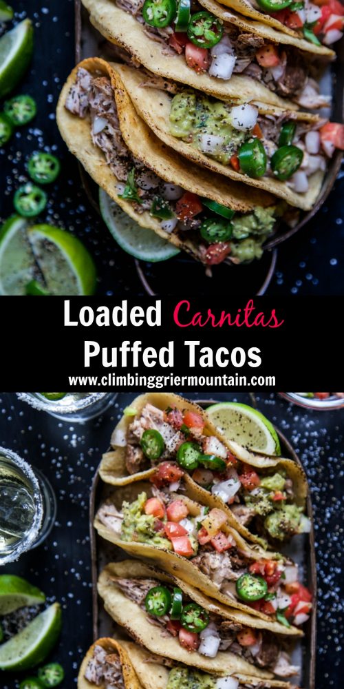 Loaded Carnitas Puffed Tacos