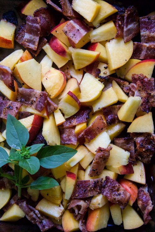 Sheet Pan Bacon And Peach Nachos 