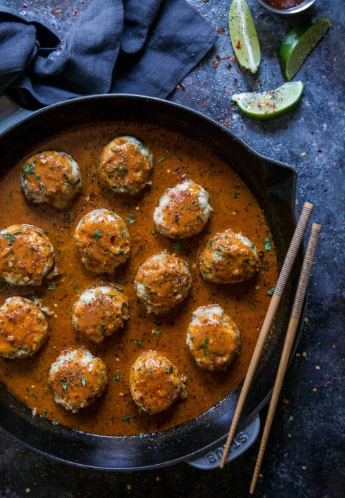 Thai Red Curry Chicken Meatballs