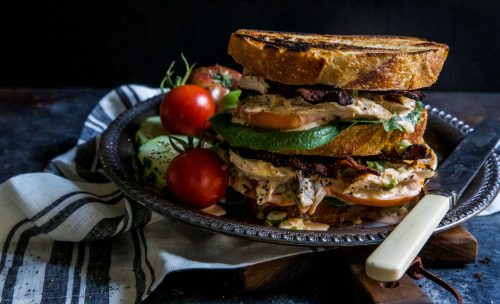 Loaded Bacon & Kimchi Chicken Salad Sandwich