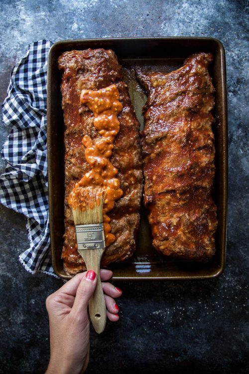 BBQ Pimento Cheese Glazed Ribs with Crispy Bacon