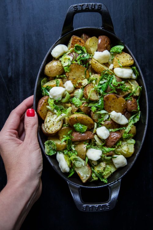 Roasted Baby Potato Brussels Sprout Poutine