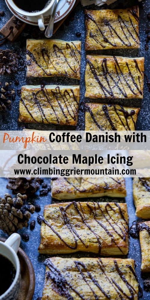 Pumpkin Coffee Danish with Chocolate Maple Icing