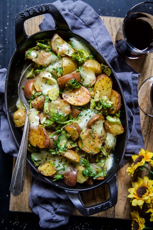 Roasted Baby Potato Brussels Sprout Poutine