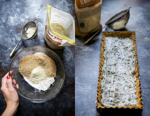 Harvest Vegetable Noodle Tart with Quinoa Crust