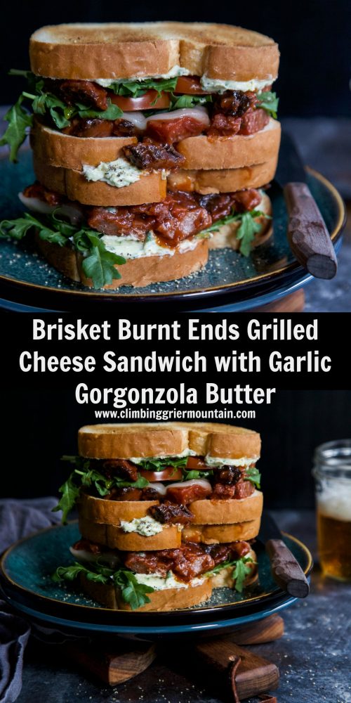 Brisket Burnt Ends Grilled Cheese Sandwich