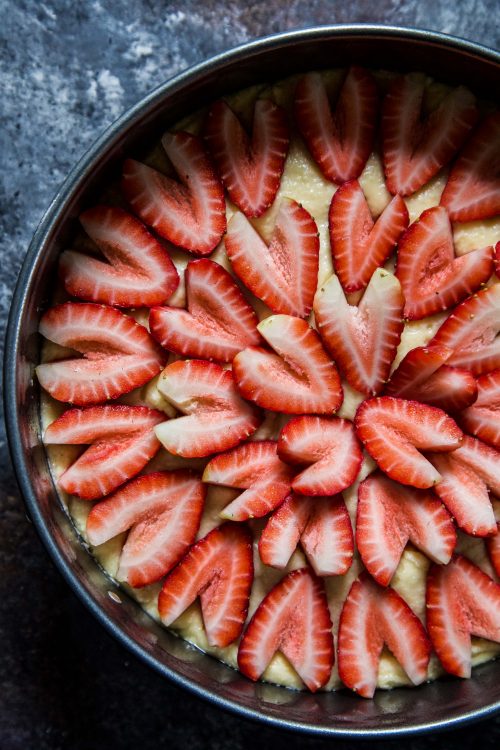 Roasted Strawberry Ricotta Cake