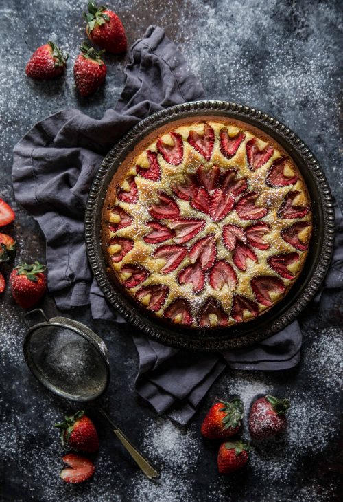 Roasted Strawberry Ricotta Cake