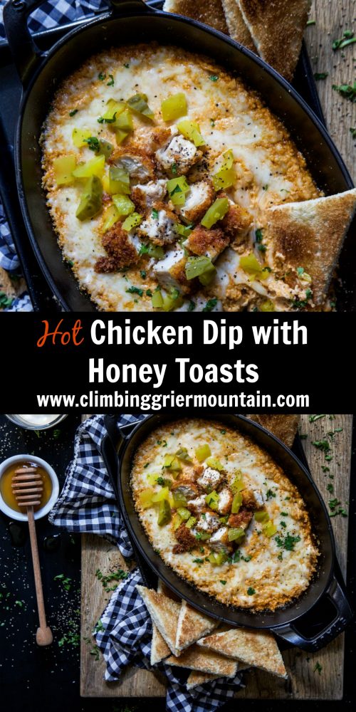 Hot Chicken Dip with Honey Toasts