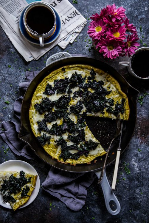 Shawarma Pizza Frittata with Crispy Kale