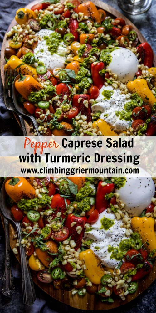 Pepper Caprese Salad with Turmeric Dressing