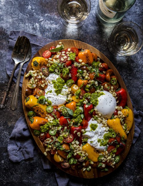 Pepper Caprese Salad with Turmeric Dressing