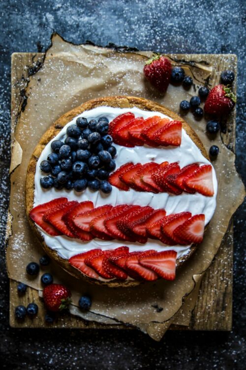 American Flag Cookie Cake with Marshmallow Frosting