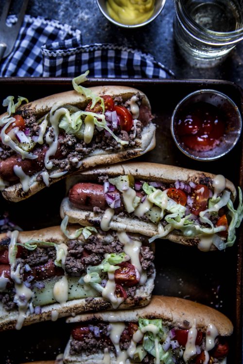 Loaded Cheeseburger Hot Dogs